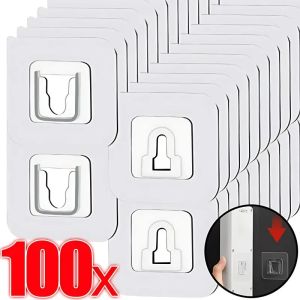 Double-Sided Adhesive Wall Hooks Hanger Strong Transparent Suction Cup Sucker Hooks Kitchen Bathroom Storage Plug Socket Holders