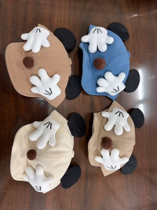 Kids Sun Hat Cartoon Big-Eared Childrens Duck Tongue Hat Cute Corduroy Baby Hat For Outdoor Travel