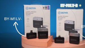 BOYA BY-M1LV 2.4GHz Wireless Lavalier Microphone Audio Sound Recording Vlog Mic For Smartphone