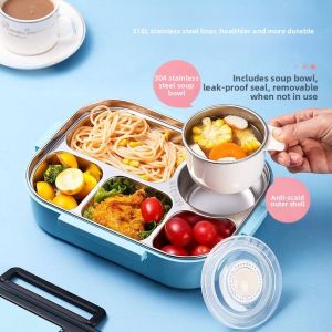 Portable Insulated Lunch Box Stainless Steel Bento Box