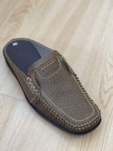 Giày sục nam màu rêu lạ giày da bò đi bền êm chân bảo hành 5 năm size 38 đến 43