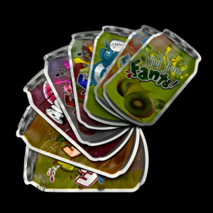 50Pcs 3.5g Waterproof Bag Empty Resealable Smell Proof Zipper Lock Plastic Mylar Bags Laser Drink Can Shape Edible Pouch