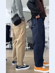 Cobalt Blue Mens Casual Straight Leg Workwear Trousers Loose Fit Soft Shell Waterproof Spring Autumn Fashion Retro Style