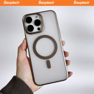 Sanptoch For MagSafe Matte Translucent Phone Case For iPhone 16 / 15 / 14 / 13 Pro Max Matte Anti-fingerprint Hard Cover For iPhone 16 Plus Slim Protection Casing