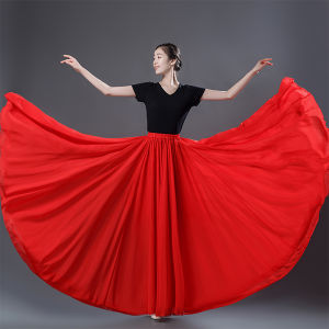 720 Degrees Large Swing Skirt Dance Skirt Gauze Skirt Red Dancing Dress Classical Skirt Elegant Dancing Dress Costume