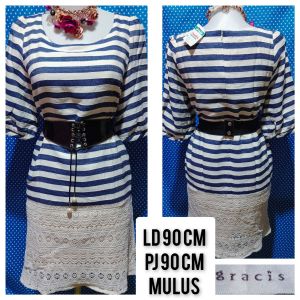 DRESS LENGAN PENDEK PUTIH BW(GRACIS) 213