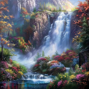 500/1024PCS Jigsaw Puzzle Scenic Waterfall Landscape Nature Art For Adults Great Choice For Weekend Relaxation And Family Fun