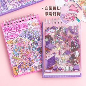 Mr. Paper 30Pcs 3d three-dimensional stacking miniature scene stickers scenery sticker book Students puzzle handmade diy stress