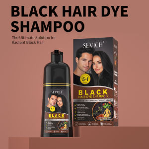 SEVICH 500mL Black Hair Shampoo Hair Dye 5-In-1 Wash/Nourish/Dye Grey Hair White Hair Turn To Black