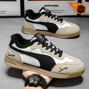 Mens Fashionable Retro Sport Casual Shoes 2025 Autumn Winter All-Match Warmth Lined Agan De Xin Shoes Comfortable Low Top
