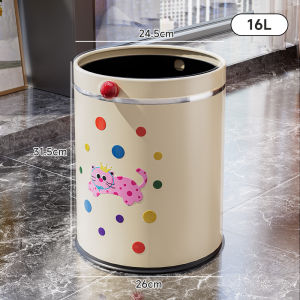 Large Capacity Cute Waste Bin Household 16L round Barrel Shape Garbage Can for Bathroom Bedroom Kitchen Home Cleaning Tool