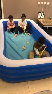 สระน้ำเป่าลม 3 เมตร 3 ชั้น ขนาด: 300 x 175 x 55 (ยาว 3.ม. กว้าง1.75ม. สูง55ซม.)