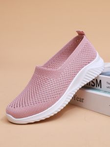 Old Beijing Cloth Shoes Womens Slip-On Comfortable Soft Bottom Breathable Mesh Face Mom Shoes Summer New Style Casual Flat Heel