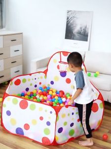 บ้านบอล เต้นท์เด็กบ้านบอลลายจุดสีแดง  บ้านบอลสำหรับเด็ก เต็นท์เด็ก บ้านบอล เต็นท์อุโมงค์ 3 in 1 (กระโจม+อุโมงค์+บ่อบอล)