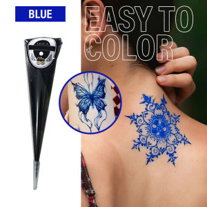 6 Colors Henna Tattoo Paste Black Brown Red Henna Cones Indian For Temporary DIY Tattoo Sticker Body Paint Cone Hennes