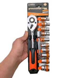 Bộ tuýp tự động 12 chi tiết từ 8-24mm cán CAM Loại Lớn dùng để mở ÔTÔ  XE MÁY thép CR-v dùng để vặn đai ốc