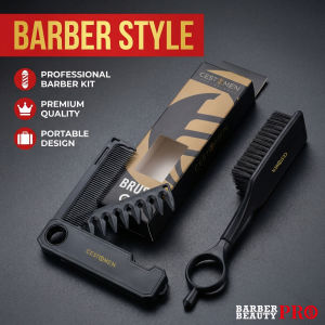 other | 360°Rotatable Ring Folding Comb & Barber Hair Cleaning Brush Set 2-in-1 Hair Beard Comb Fade Brush for Men Women