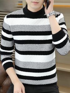 HENGYUANXIANG | Hengyuanxiang Mens Knitted Base Shirt Mink Velvet Thickened Round Neck Winter Fashionable City Casual Loose Fit Overhead