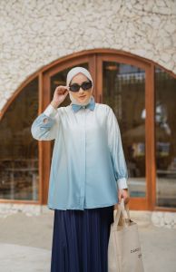 (p1) RAFIKA STORE Baju Kemeja wanita Silk Ombre Inara 3 Shirt by Rafika. Nazra Sha