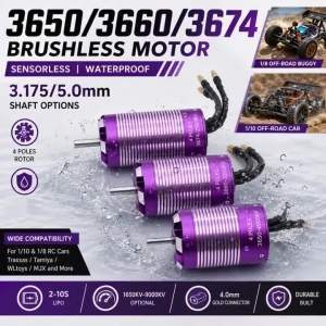 YSIDO 3650 3660 3674 Sensorless Brushless Motor for 1/8 1/10 Axial Traxxas TRX4 Wltoys MJX RC Car Drift Racing Off-Road Truck
