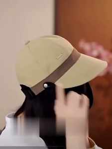 ONE-P646 Topi Anti UV Bahan Adem Pelindung Matahari Gaya Modern Topi Wanita Korea Dengan Kait