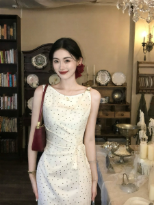 Spotted Apricot Summer Dress