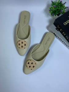 Futto.chic sepatu flat mules wanita cantik slip-on pita GA05