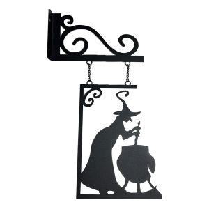 【HOT】Holiday Decor Witch Leaking Boiler Silhouettes Chic Design Witches Cauldron Silhouette Corrosion Resistance Home Family Front Yard Party Wall Hangings