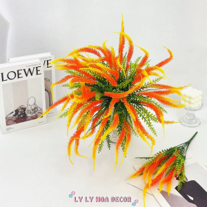 Cụm Điểm Chồn Nhỏ 7 nhánh Cắm Giỏ Bó Hoa Trang Trí Nhà Cửa. Hoa Lụa Decor