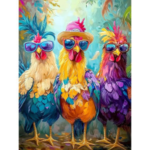 Jigsaw Puzzle Creative Cute Farm Chicken Colorful Animal Portrait For Adults Great Perfect Family Fun Relaxing Brain Teaser Gift