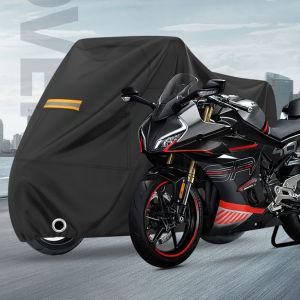 [Vktech]Motorcycle Dust Cover 190T Fabric Motorbike Rain Sunshade Cover Reflective Universal Motorcycle Cover for Outdoor Indoor