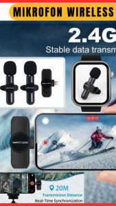 Mikrofon Wireless Portable Mic Live Konten Streaming dan Rekam Suara