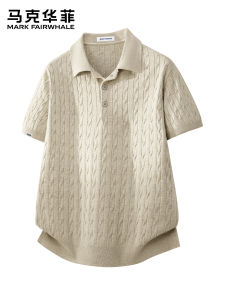 Mark Fairwhale | Áo Polo Knit Tay Ngắn Thở Dễ Thương Mùa Hè