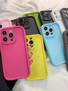 Tri-Town Luxury Solid Color Angel Eyes Case for Tecno Spark Go 2023 10 10C Camon 20 Pro Infinix Smart 7 Hot 30i 30 Play Note 30 VIP 12 G96 Simple Candy Color Liquid Silicon Soft Cover