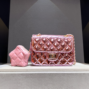 Classic Style Patent Leather Quilted Mirror Leather Chain Bag XINGX Backpack Shoulder Crossbody Small Square Bag Gold Silver