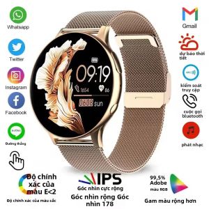 Đồng Hồ Thông Minh Nữ 2025 Mới Hỗ Trợ Gọi Bluetooth Thể Thao Chống Nước Theo Dõi Nhịp Tim Giấc Ngủ Hệ Điều Hành Android Wear Dành Cho Nữ Theo Dõi Sức Khỏe