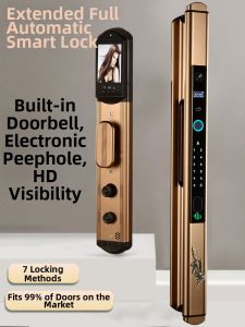 AODENG | Smart Electronic Door Lock With Remote Viewing Cat Eye Biometric Unlock For Villa Double Doors