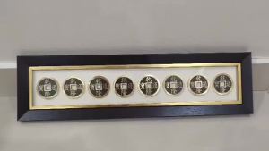 [Fortune Destiny] Feng Shui Qian Long Six Emperor Coins with Frame 乾隆铜帝钱挂件