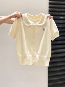 LUOSHAO | Sweet Style Doll Collar Short Sleeve Knit Blouse
