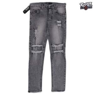RoosterDenim - Celana Pria Sobek Bikers Ripped Slimfit Streetch Ngaret Meral