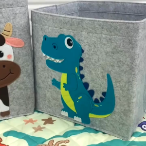 🎉𝐒𝐆 𝐋𝐨𝐜𝐚𝐥🎉Cartoon Animal Storage Box Felt Cloth Cube Childrens Room Rack Home Foldable Storage Basket Toy Storage Box