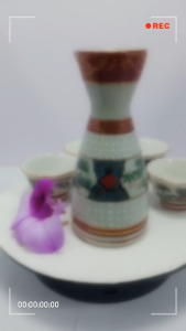 [ Woosilver ] Bộ Bình & Ly Gốm Sứ Họa Tiết Truyền Thống Secondhand - BGS72