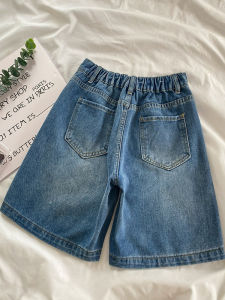 Quần Short Denim Cạp Cao Ống Rộng Cạp Chun Cho Nữ Mùa Hè 2025 Quần Ống Rộng Cạp Cao Cạp Chun Rộng Rãi Cho Nữ
