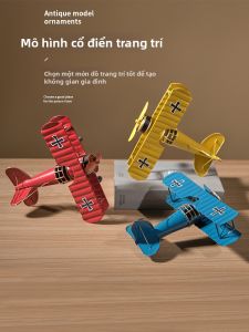 JUXIANYOU | Vintage Iron Small Aircraft Motorcycle and Rickshaw Model Decorative Ornament