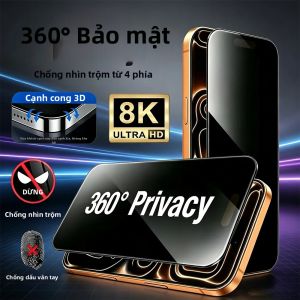NNBILI Kính Cường Lực Bảo Vệ Màn Hình Chống Gián Điệp 360 Độ Cho iPhone 18 Pro Max 18 Pro - 1-5 Cái Phim Chống Trầy Xước Phủ Toàn Diện