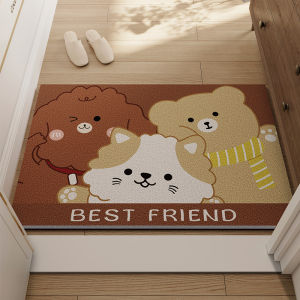 Modern Simple Entrance Mat Customizable Size Anti-Slip Door Mat PVC Material Cartoon Pattern Home Dustproof Door Mat