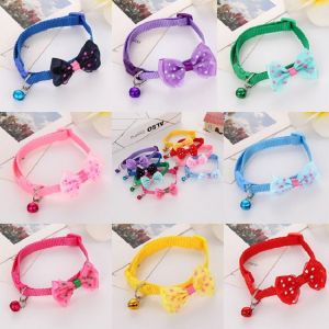 Adorable Butterfly Knot Pet Collar for Cats And Dogs Bell Equipped Small Teddy Puppy Neck Ring Dog Leash Cat Necklace