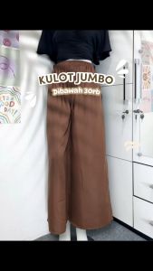 Celana Panjang Kulot Katun Polymicro Polos Jumbo Wanita Dewasa