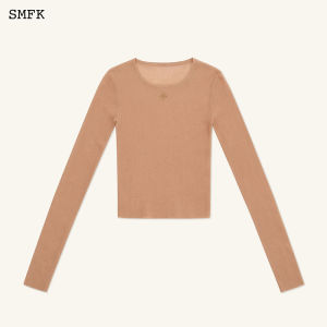 SMFK | Light Thin-Fitting Embroidered Long-Sleeve Top