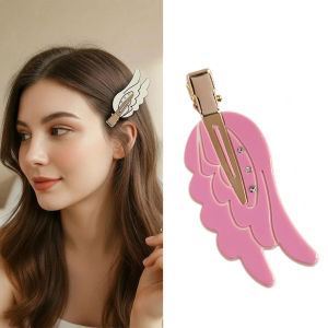 Kẹp Tóc Hình Đôi Cánh Thiên Thần Dễ Thương Màu Hồng Liền Mạch Dành Cho Phụ Nữ Và Bé Gái Dopamine Trang Điểm Bên Mái Tóc Barrettes Phụ Kiện Tóc Thời Trang